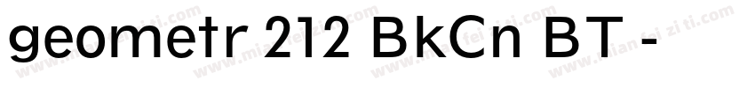 geometr 212 BkCn BT字字体转换